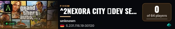 ^2NEXORA CITY ⌠DEV SERVER⌡ live status badge