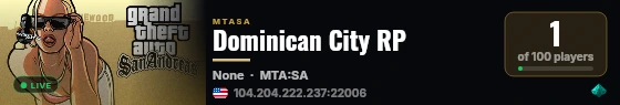 Dominican City RP live status badge