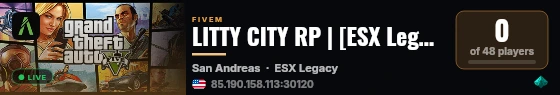 LITTY CITY RP | [ESX Legacy] live status badge