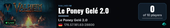 Le Poney Gelé 2.0 live status badge