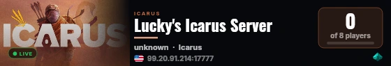 Lucky's Icarus Server live status badge