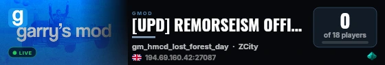 [UPD] REMORSEISM OFFICIAL | EU-ENG | ADMINABUSE | X2 DONATE | B live status badge