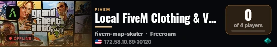 Local FiveM Clothing & Vehicle Testing live status badge