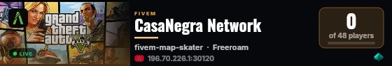 CasaNegra Network live status badge