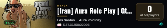 [Iran] Aura Role Play | GtaV Simulator | Iranise RP ! live status badge
