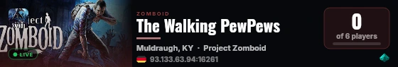 The Walking PewPews live status badge