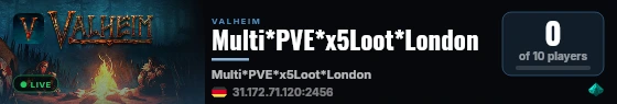 Multi*PVE*x5Loot*London live status badge