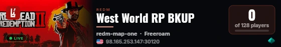 West World RP BKUP live status badge
