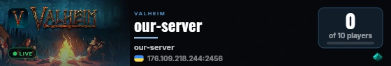 our-server live status badge