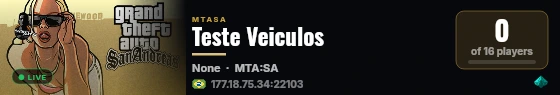 Teste Veiculos live status badge