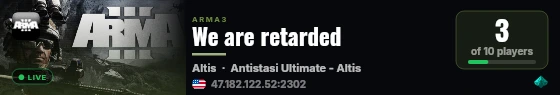 We are retarded live status badge