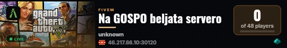 Na GOSPO beljata servero live status badge
