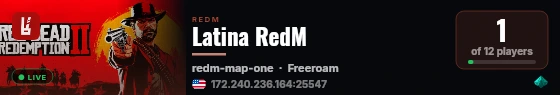 Latina RedM live status badge