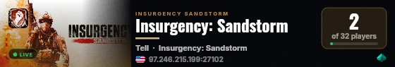Insurgency: Sandstorm live status badge