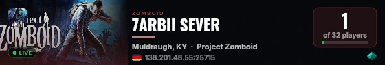 7ARBII SEVER live status badge