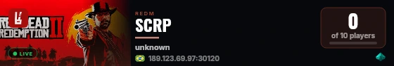 SCRP live status badge