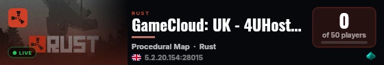GameCloud: UK - 4UHost.UK live status badge
