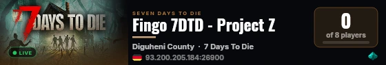 Fingo 7DTD - Project Z live status badge