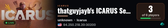 thatguyjayb's ICARUS Server by g-portal.com live status badge