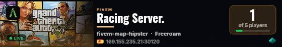 Racing Server. live status badge
