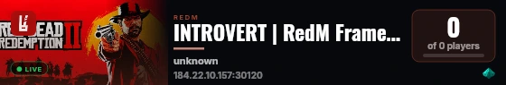 INTROVERT | RedM Framework live status badge