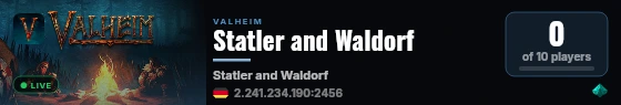Statler and Waldorf live status badge