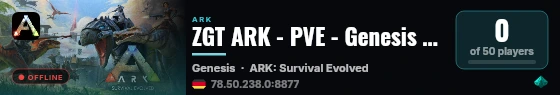 ZGT ARK - PVE - Genesis (EU) - (v361.7) live status badge