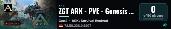 ZGT ARK - PVE - Genesis II (EU) - (v361.7) live status badge