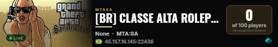 [BR] CLASSE ALTA ROLEPLAY [cidade otimizada 2026] FIVEM live status badge