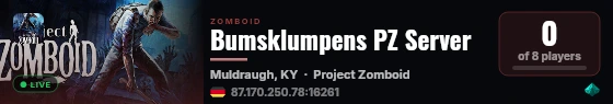 Bumsklumpens PZ Server live status badge