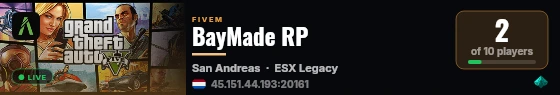 BayMade RP live status badge