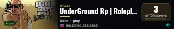 UnderGround Rp | Roleplay | Full Roll | Optimizado live status badge