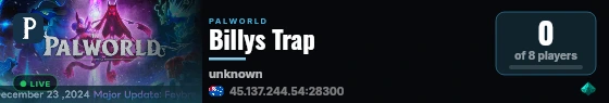 Billys Trap live status badge