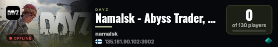 Namalsk - Abyss Trader, X15 LOOT - Events, PVP live status badge