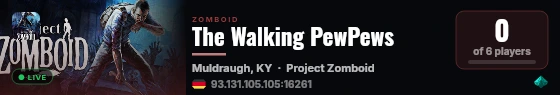 The Walking PewPews live status badge