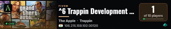 ^6 Trappin Development Server live status badge