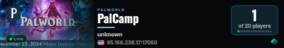 PalCamp live status badge