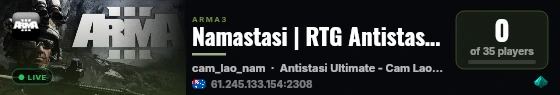 Namastasi | RTG Antistasi SOG PF live status badge