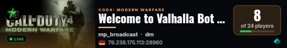 Welcome to Valhalla Bot Hc live status badge