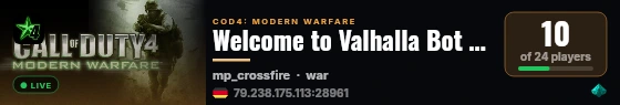 Welcome to Valhalla Bot War live status badge