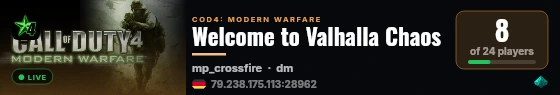 Welcome to Valhalla Chaos live status badge