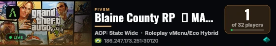 Blaine County RP  ➜ MASS BAN WIPE live status badge