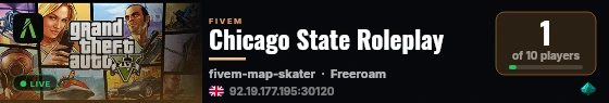 Chicago State Roleplay live status badge