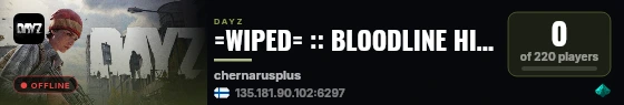 =WIPED= :: BLOODLINE HIGH FPS :: X10 LOOT :: TRADER & GUNS #3 live status badge