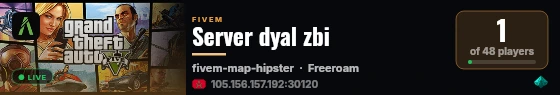Server dyal zbi live status badge