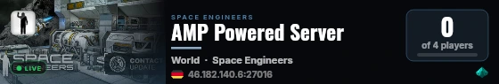 AMP Powered Server live status badge