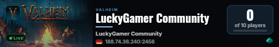 LuckyGamer Community live status badge