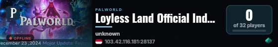 Loyless Land Official Indonesia live status badge