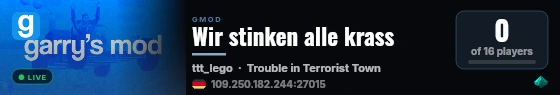 Wir stinken alle krass live status badge