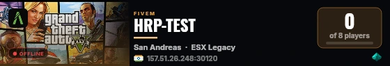 HRP-TEST live status badge